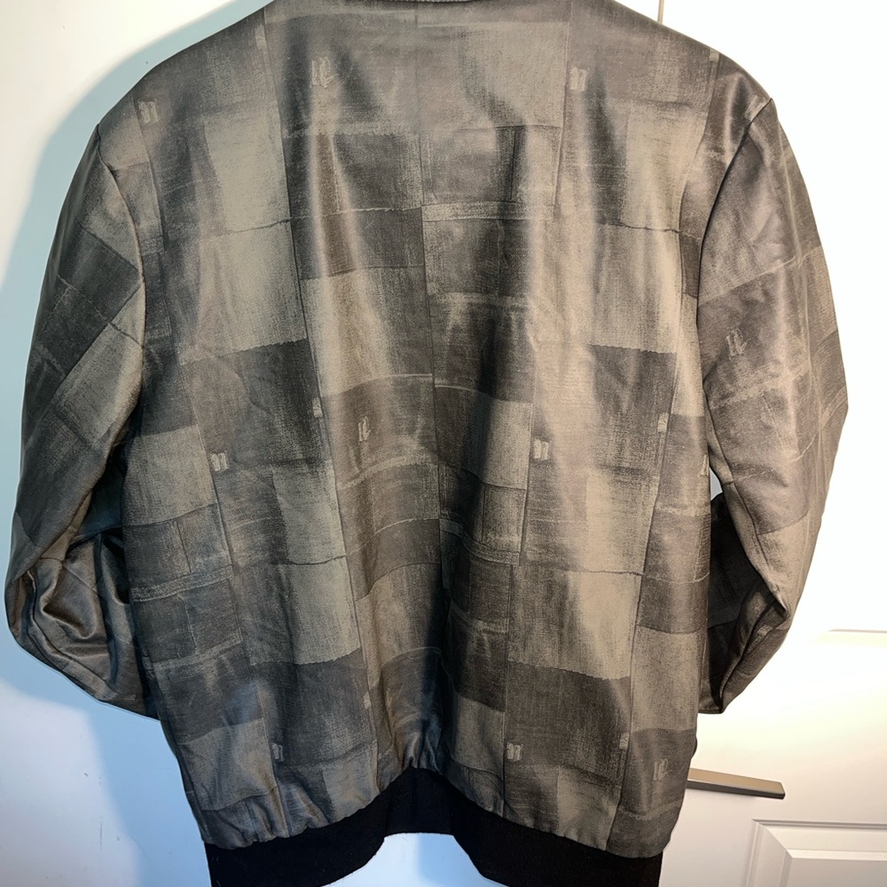 American Eagle Outfitters Black and Gray Bomber Jacket - Picture 3 of 3